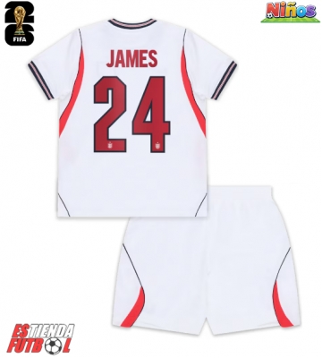 Inglaterra Reece James #24 Primera Equipación Niños Mundial 2026 Manga Corta (+ Pantalones cortos)